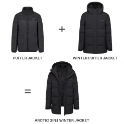 Arctic 3in1 Winter Jacket All Black