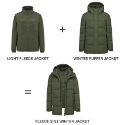 Fleece 3in1 Winter Jacket Olive