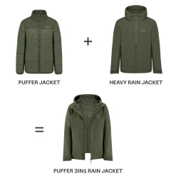 Puffer 3in1 Rain Jacket Olive