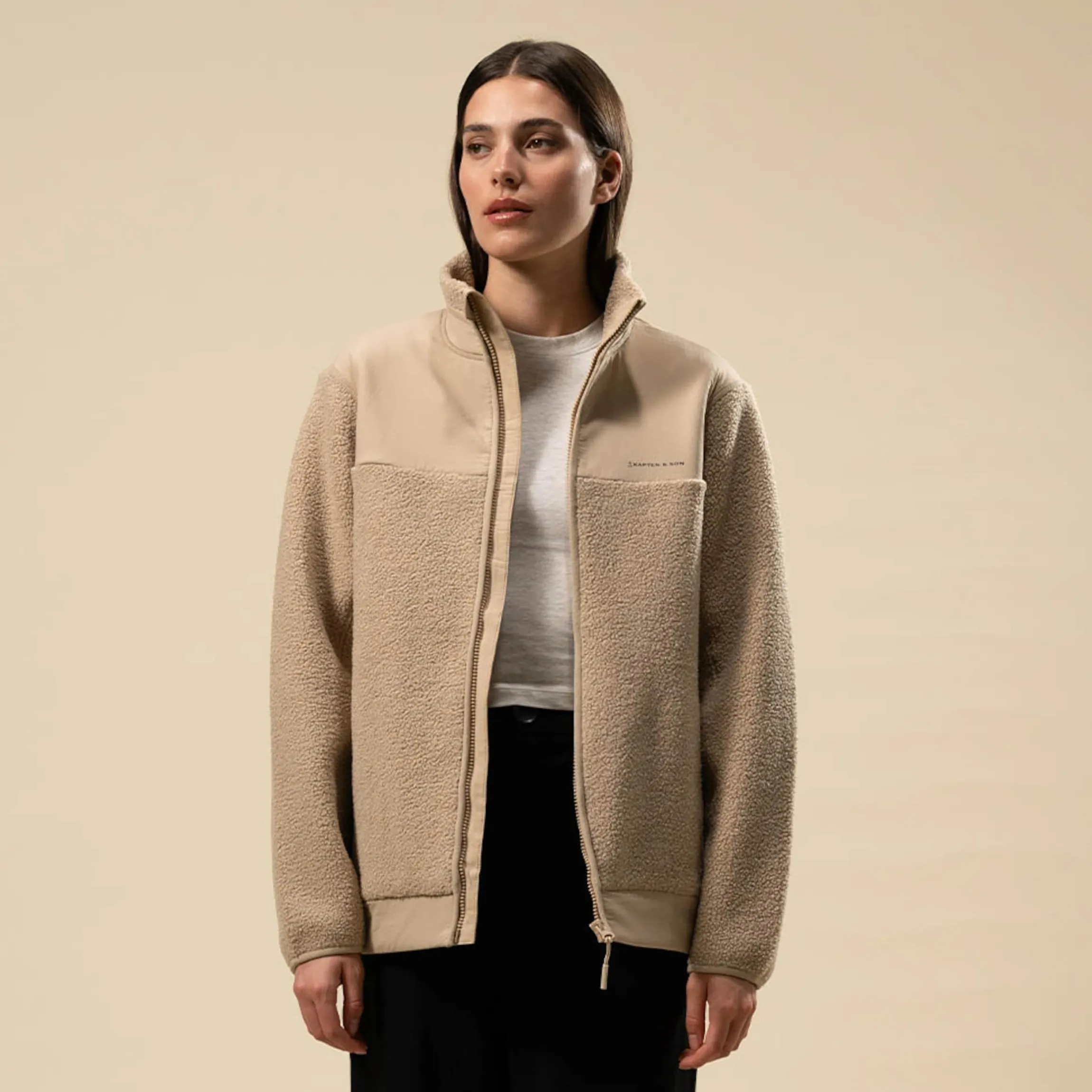 Teddy Fleece Jacket Sandstone