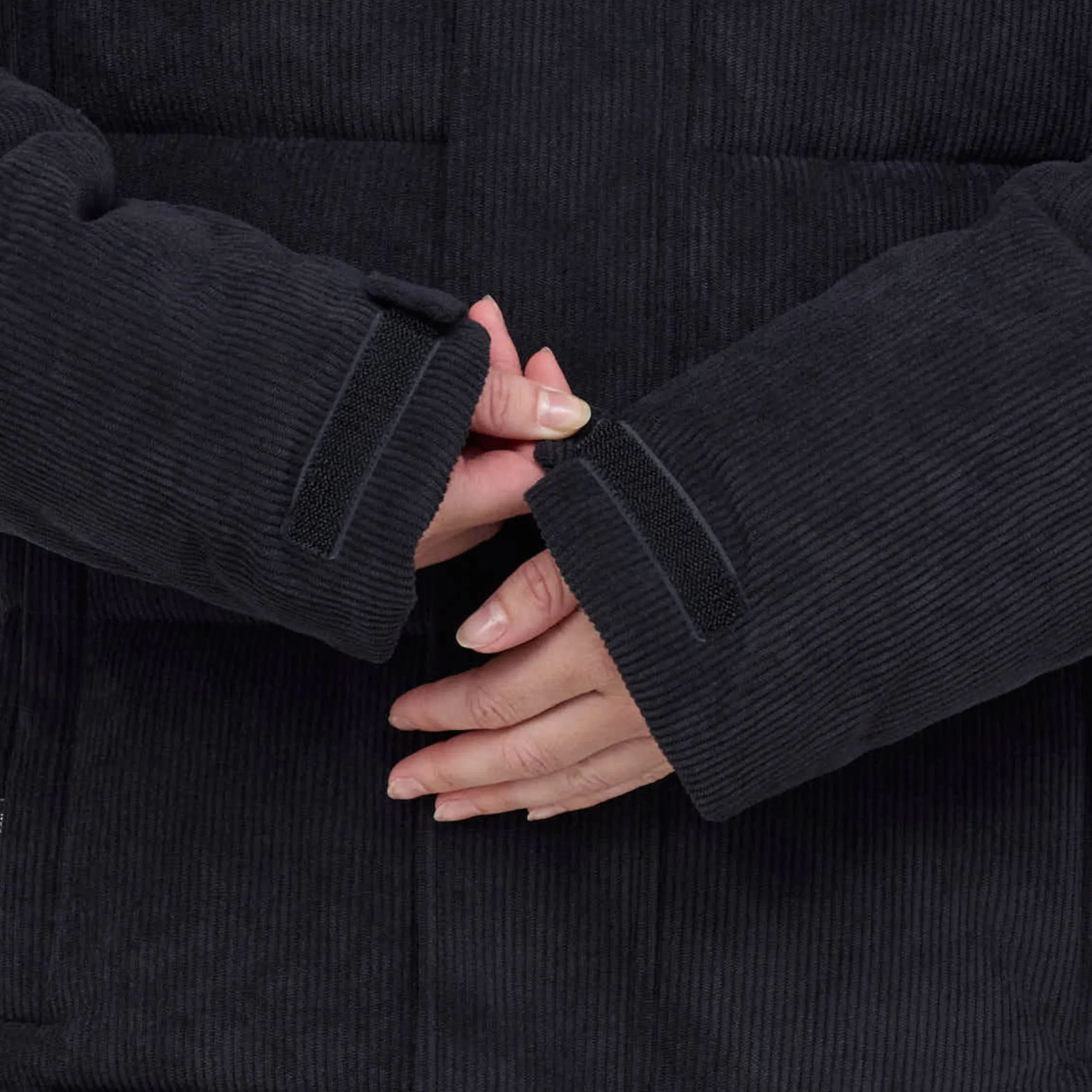 Winter Puffer Jacket Cord All Black