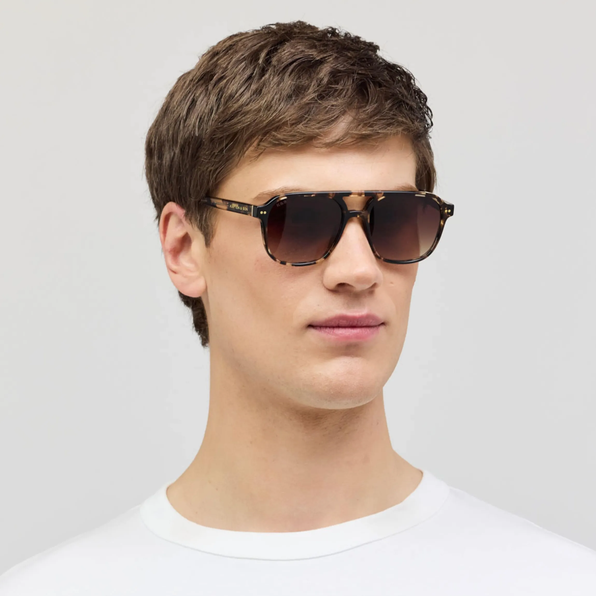 Zurich Oversize Small Crystal Tortoise Brown