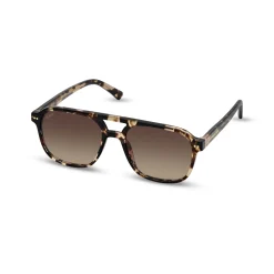 Zurich Oversize Small Crystal Tortoise Brown